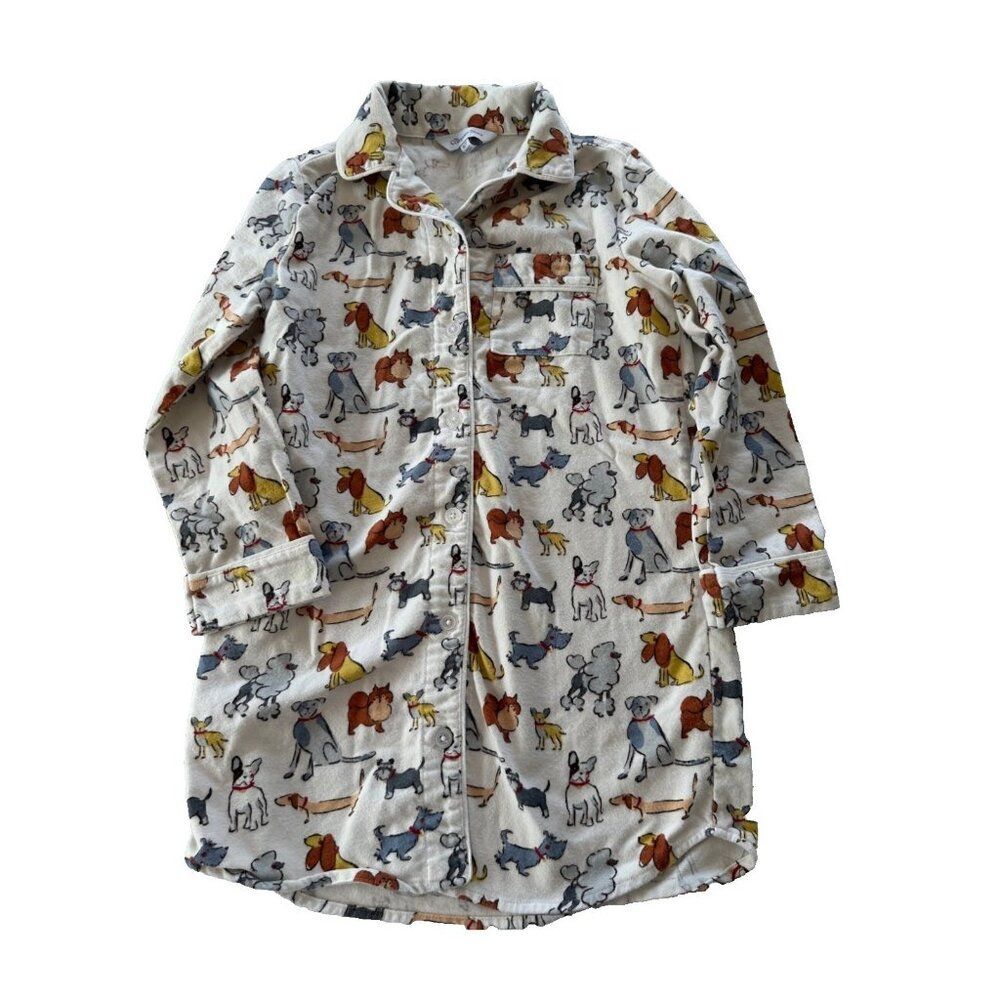 The Company Store Girls 6/7 Fleece Dog Pajama Shirt Gown